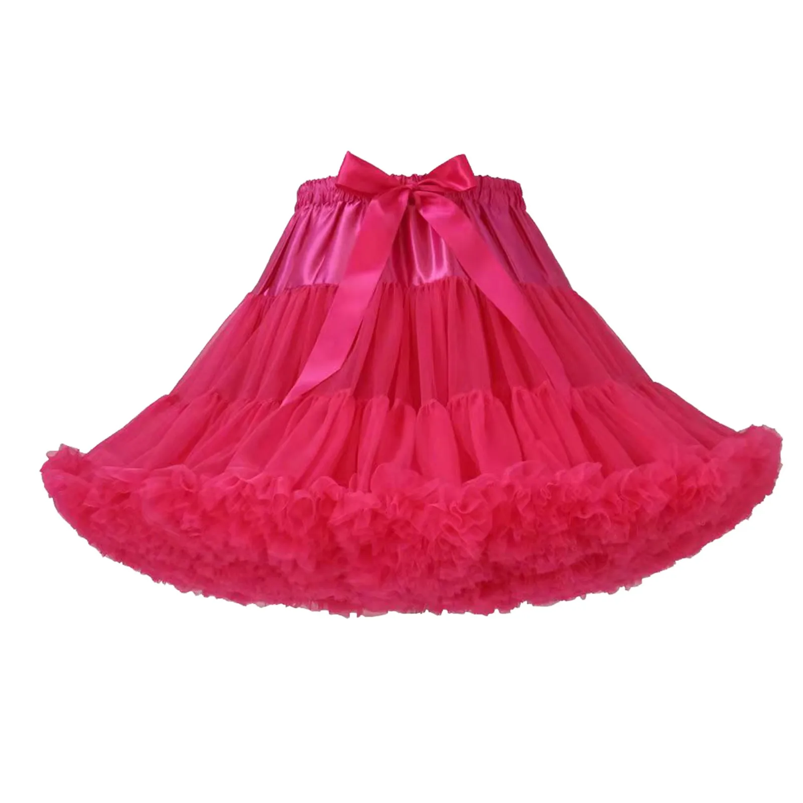 Women Girls Ruffled Short Petticoat Solid White Color Fluffy Bubble Tutu  Skirt Puffy Half Slip Prom Crinoline Underskirt No Hoop - AliExpress