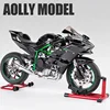 Diecast Spray 1:6 Kawasaki H2R Alloy Racing Motorcycle Model Sound and Light Bootable Motorbike Toy Birthday Gift for Boyfriend 3