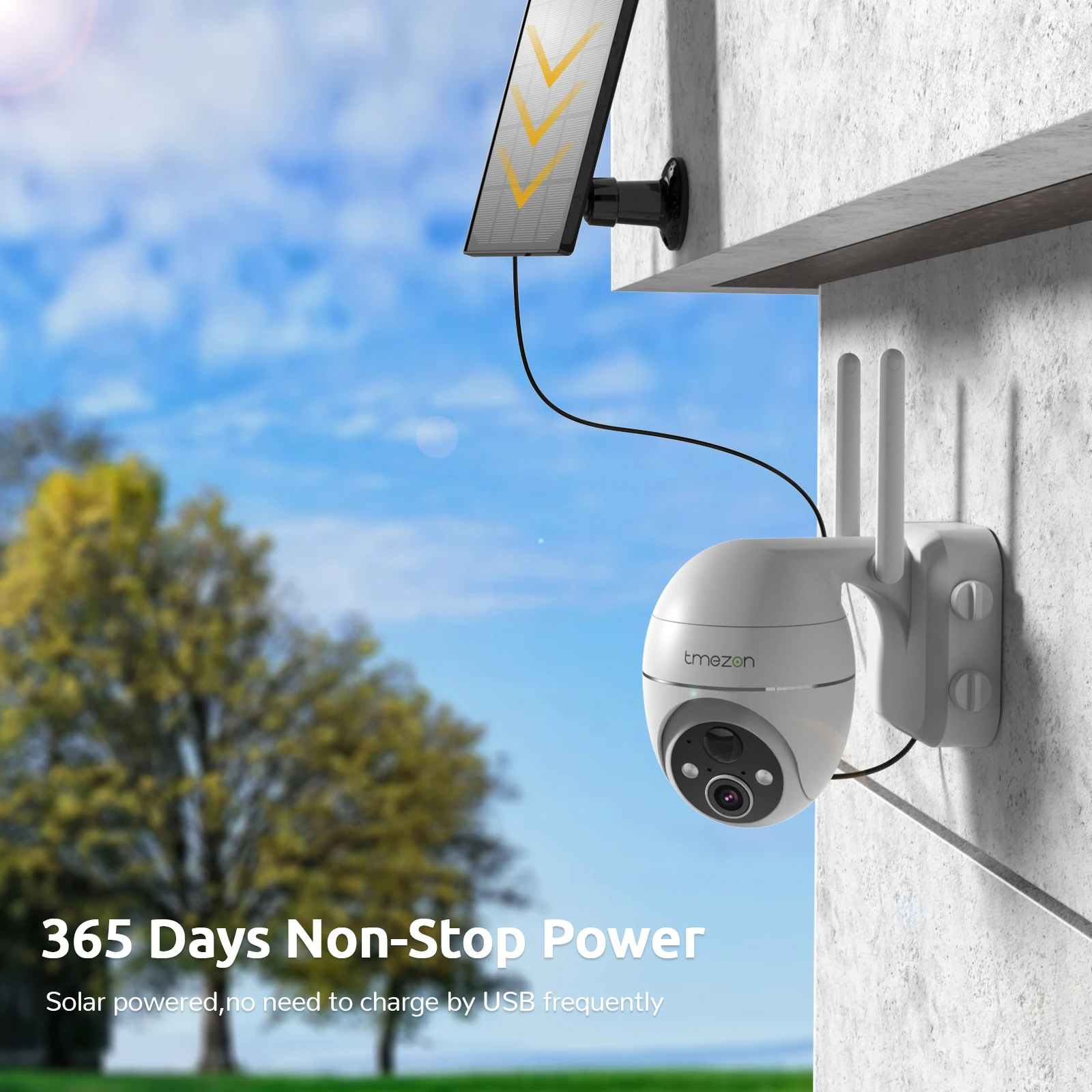 TMEZON Solar Surveillance Camera Outdoor Battery 2K Wireless PTZ WLAN IP Camera Outdoor Solar with Colour Night Vision ip camera surveillance camera solar security camera solar camera