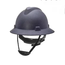 

Carbon Fiber Safety Helmet Men Wide Brim Protection Hat Anti-Smashing Anti-Impact Construction Black/blue Safety Hat