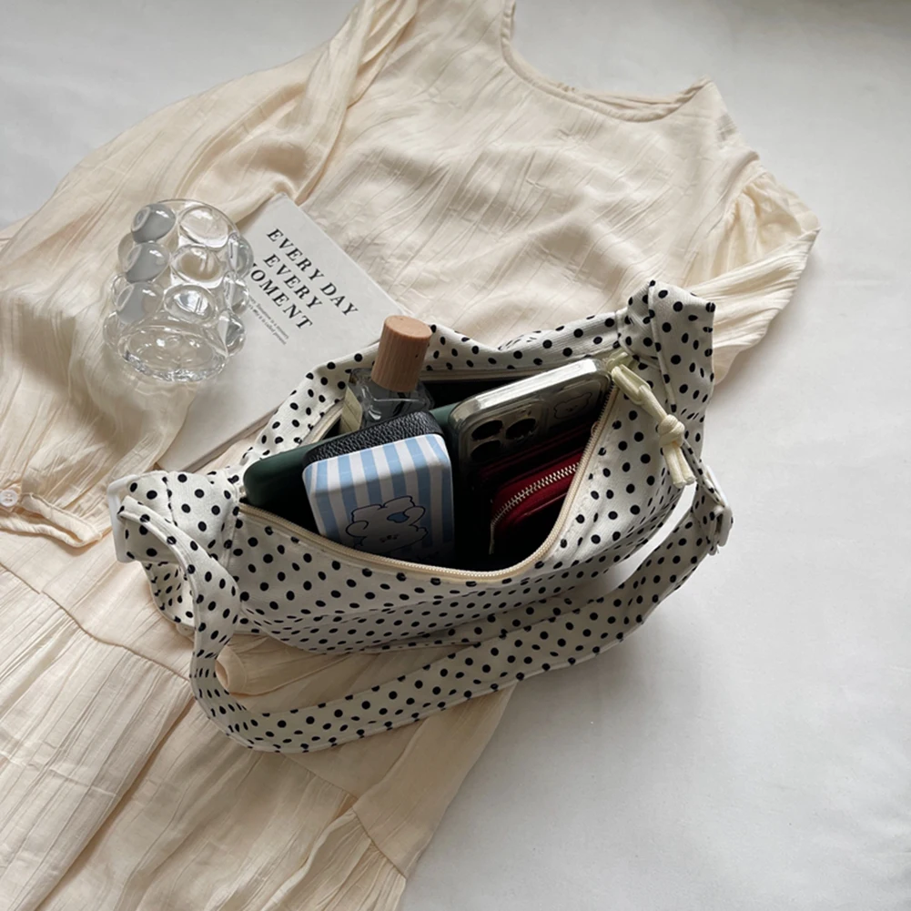 Canvas Crossbody Bag for Women Half Moon Shape Hobo Bag