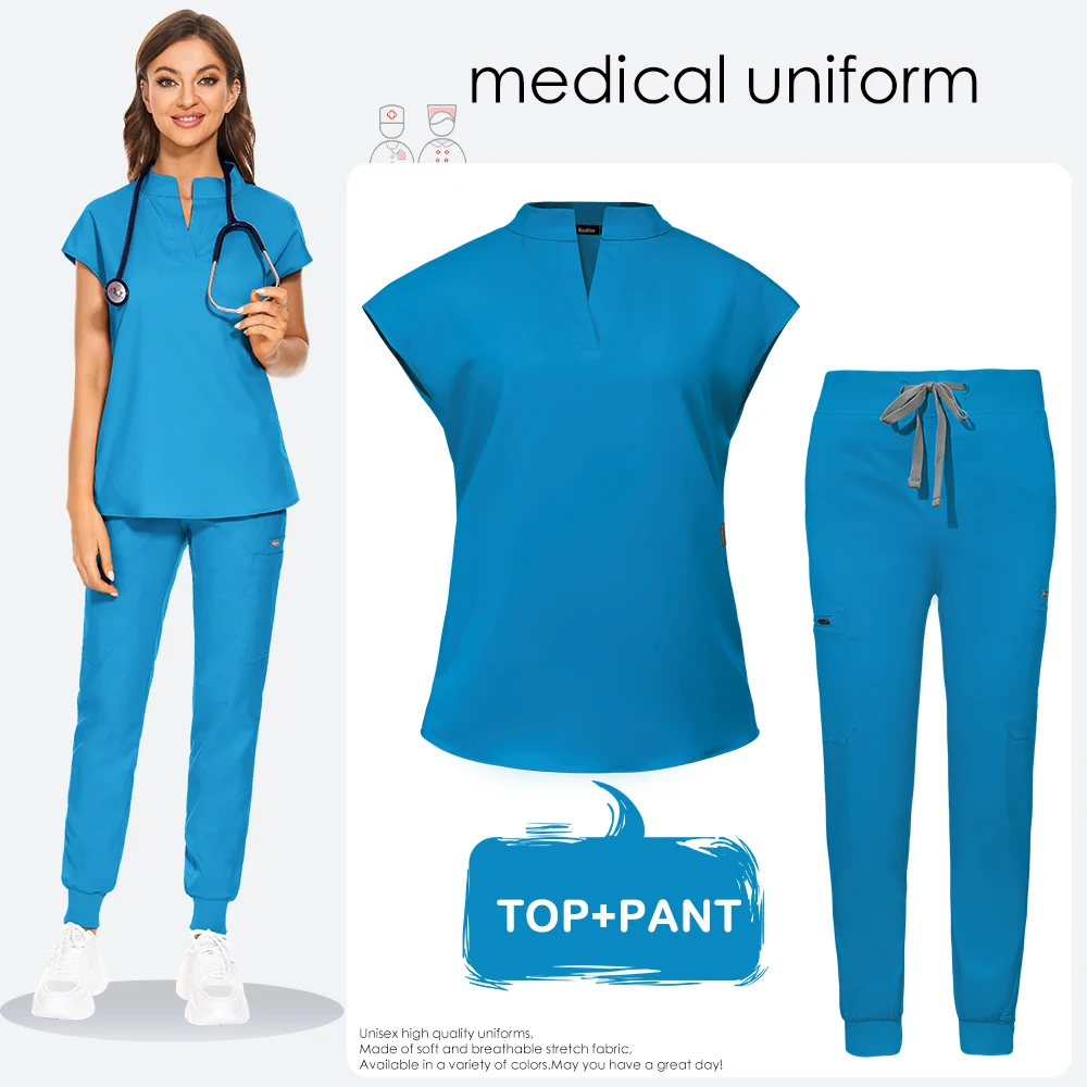 New Fashion Medical Uniforms Quality Hospital Women's Doctors Nurse Scrubs Surgical Set Medical Laboratory Clinical Uniform