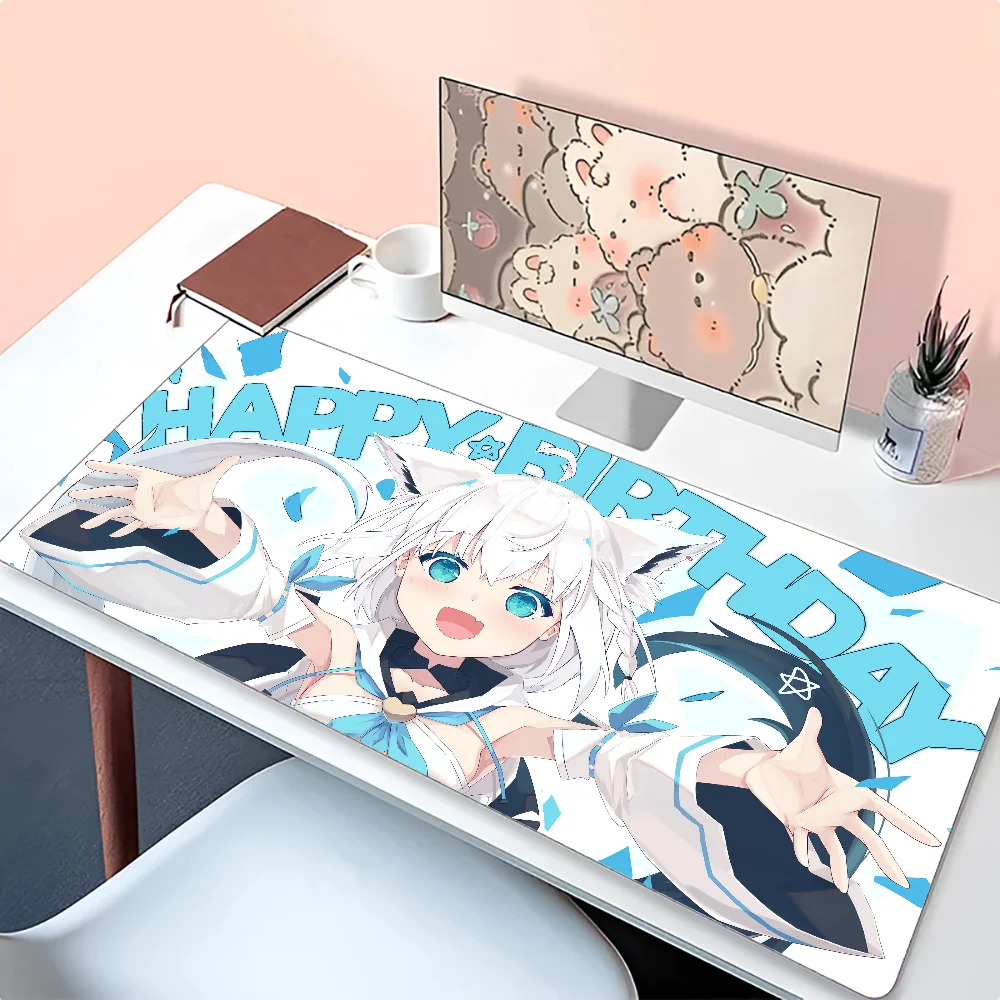 1pc Shirakami Fubuki Mouse Pad Mouse Mat Desk Mat With Pad Gaming Accessories Prime Gaming XXL 3