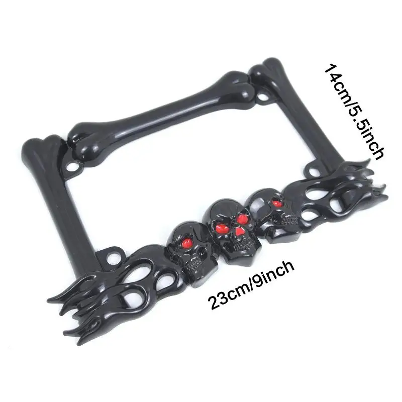 Skull plate frame silver detail