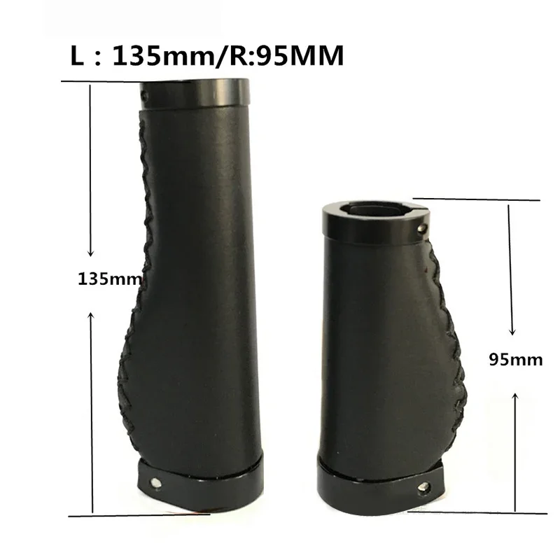 Mountain Bike Grip Pu Leather Bike Grips Bilateral Locking Retro Wind Grips Road Non-slip Bicycle
