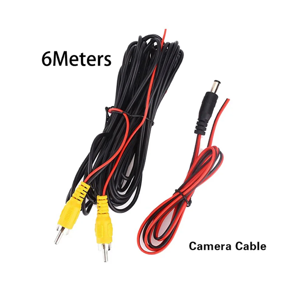 

Car Video Cable With Power Cable Rear View Parking Camera Video Wire RCA Male To Male Compatible With Surveillance Camera