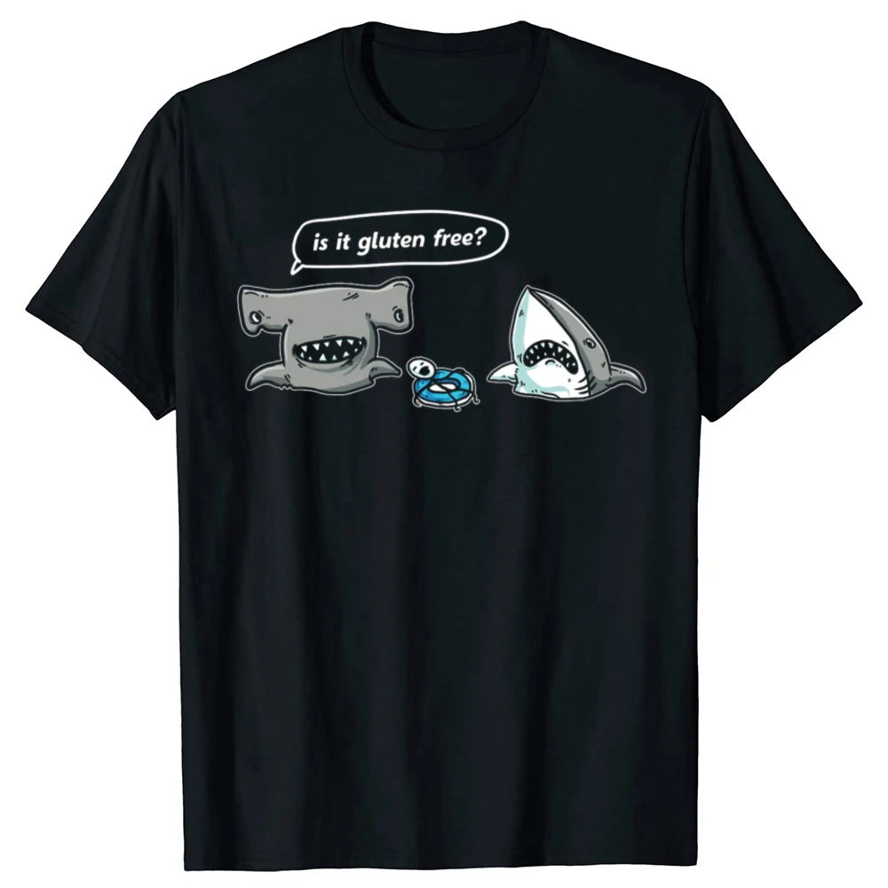Ist dieses glutenfreie lustige Hai Snack Marine Biologe T-Shirt Männer Humor Streetwear T-Shirt Kurzarm Unisex lose Kleidung