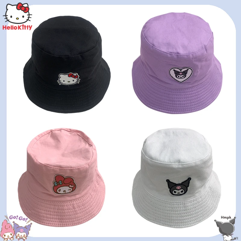 Sanrio Anime Hello Kitty Bucket Hat Kawaii Kuromi Mymelody Summer