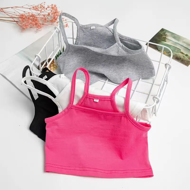 Girls Cotton Tank Tops Camisole Singlet Undershirt Kids Underwear
