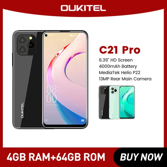 OUKITEL C21 Pro 4GB+64GB MT6762D Octa Core Smartphone 6.39'' HD Screen 21MP  Rear Camera 4000mAh 4G Android 11 Mobile Phone