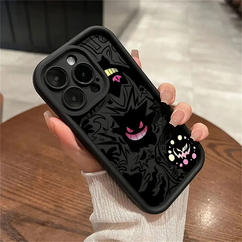 thumbnail image 1 of Gengar-funda de Pokémon para teléfono móvil, carcasa trasera a prueba de golpes para iPhone 16, 15, 14, 13, 12 Mini, 11 Pro Max, 16 Plus, X, XS, 15Pro, 1 of 5