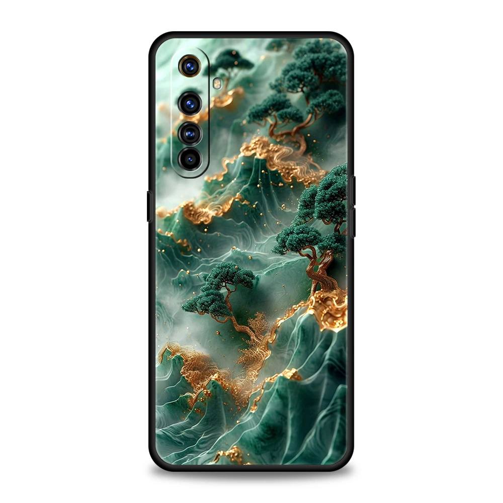 Shockproof Silicone Phone Case with Landscape Painting Design