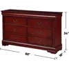 Louis Philippe III 6 Drawers Dresser in Cherry 3
