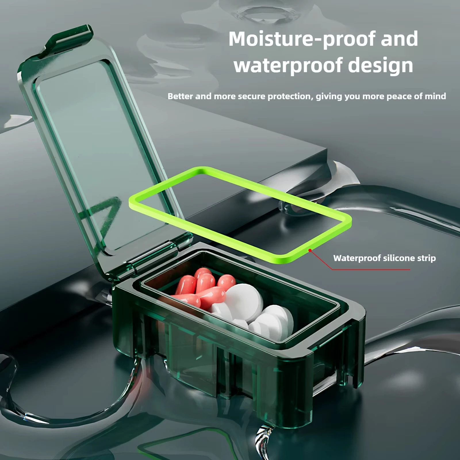 New Travel-Friendly A Freely Combinable Rubik's Cube Sealed 7-Compartment Medicine Box Sealed and Dust-proof BPA Free