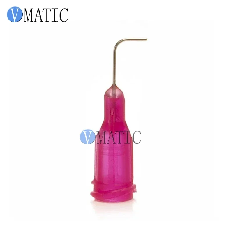 100Pcs 25G Red 0.5'' Tubing 90 Degree Bent Dispenser Glue Needle 1/2 Inch