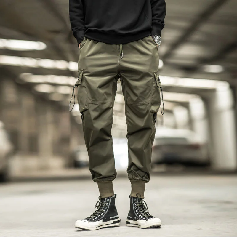 

Outdoor Streetwear Men Casual Harem Pants Army Green Baggy Tactical Trousers Spring Autumn Punk Style New Drawstring Sweatpants