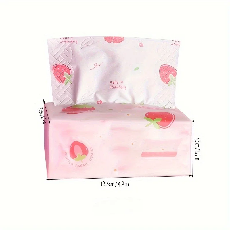 1 Pack/5 Packs  of Strawberry Printed 4-layer Soft Paper, Household Paper, Toilet Paper, Napkins, Kitchen Paper