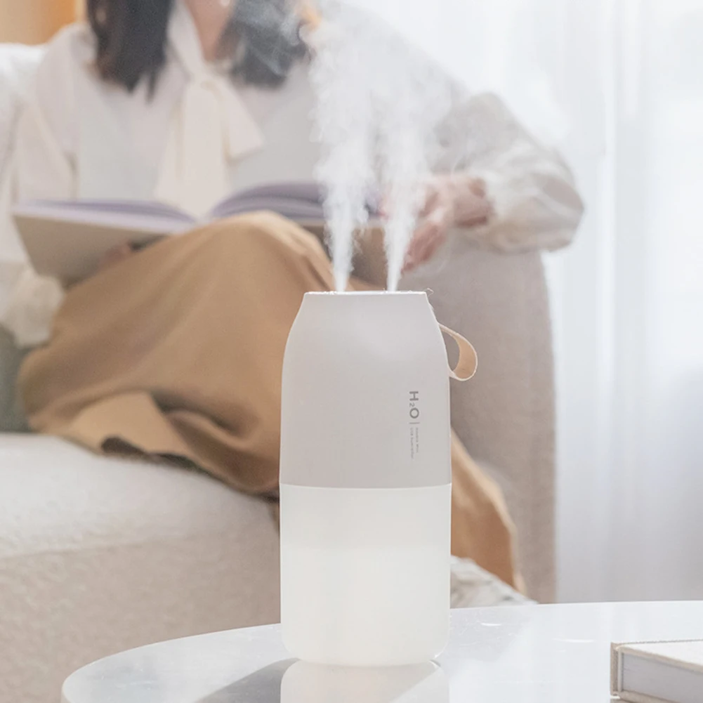 Double Spray Humidifier USB Charging Mist Maker with LED Light Aroma Diffuser