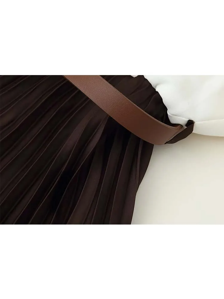 2025 Bow Halter Backless Dress With Belt Long Dresses For Women Summer Pleated Elegant New Women's Party Dresses