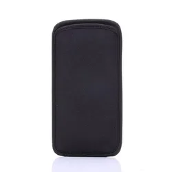 Soft Flexible Neoprene Pouch Phone Bag - Protective Sleeve Case - iPhone SE 2020 2022 (Black)
