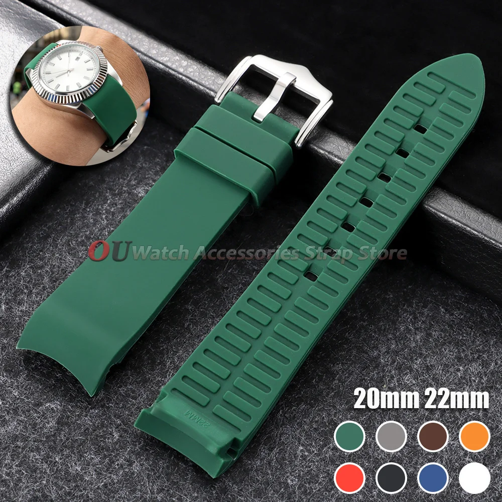 Premium Soft Curved End Silicone Watch Strap - Universal Fit
