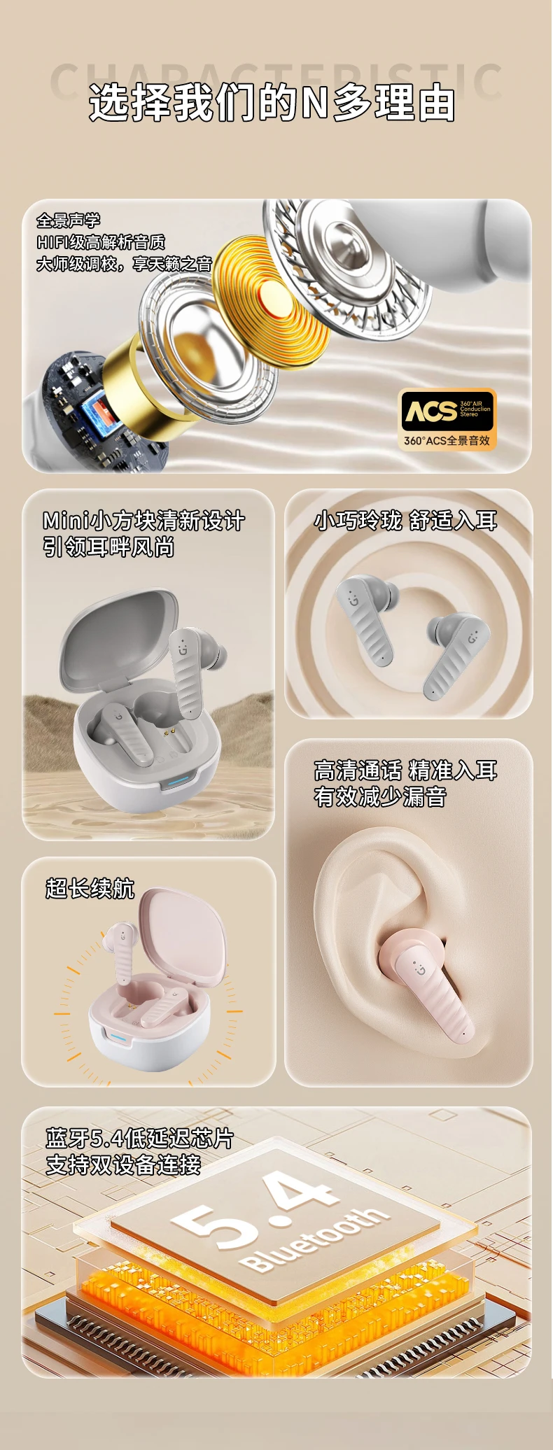 Description Picture 3 of itemGIONEE Wireless headsets Bluetooth Headsets Hi-fi stereo headsets Noise cancelling earbuds HD voice motion