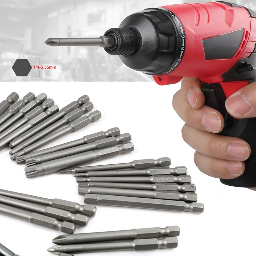 50pcs Extra Long Reach Bit Set 75mm Security Screwdriver Bits Torx Star Hex Philips Square Spanner Bit 2