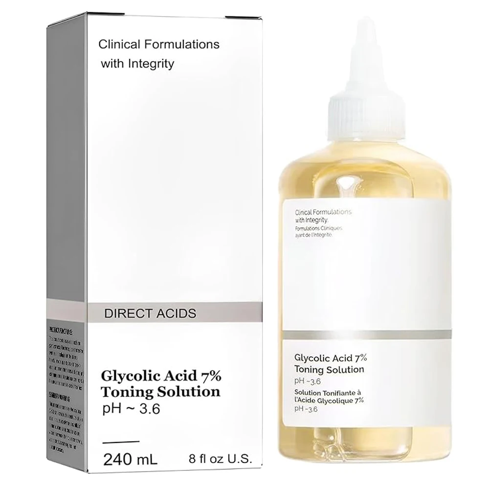 

Facial Skin Care Glycolic Acid 7% Toning Solution 240ML Gentle Exfoliation Improve Skin Condition Brighten Skin Tone Products