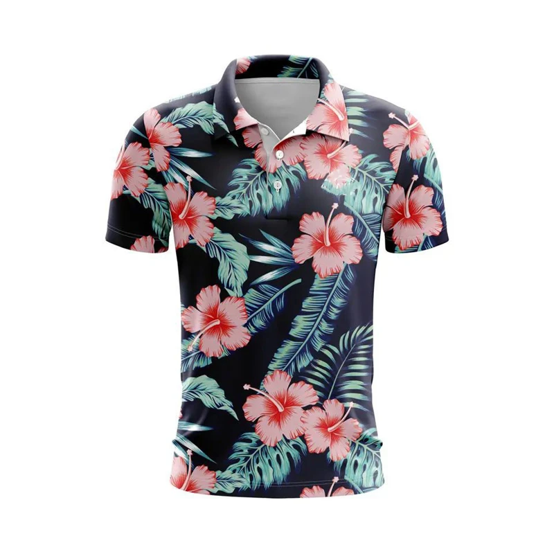 

Hawaii Men'S Polo Shirt 3d Printed High-Quality Men Clothing Street Sweatshirt Tops Casual Short Sleeved Loose Oversized Shirt