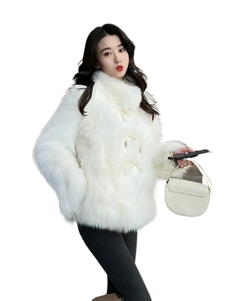

2023 Women's Clothing Faux Fox Fur Fashion Fur Coat Winter New 1030