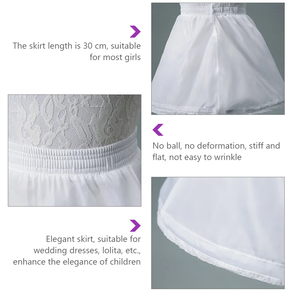 Children's Panniers Cotton Tutu Bubble Bottom Kids Girls Dresses Dress White Kids Petticoat