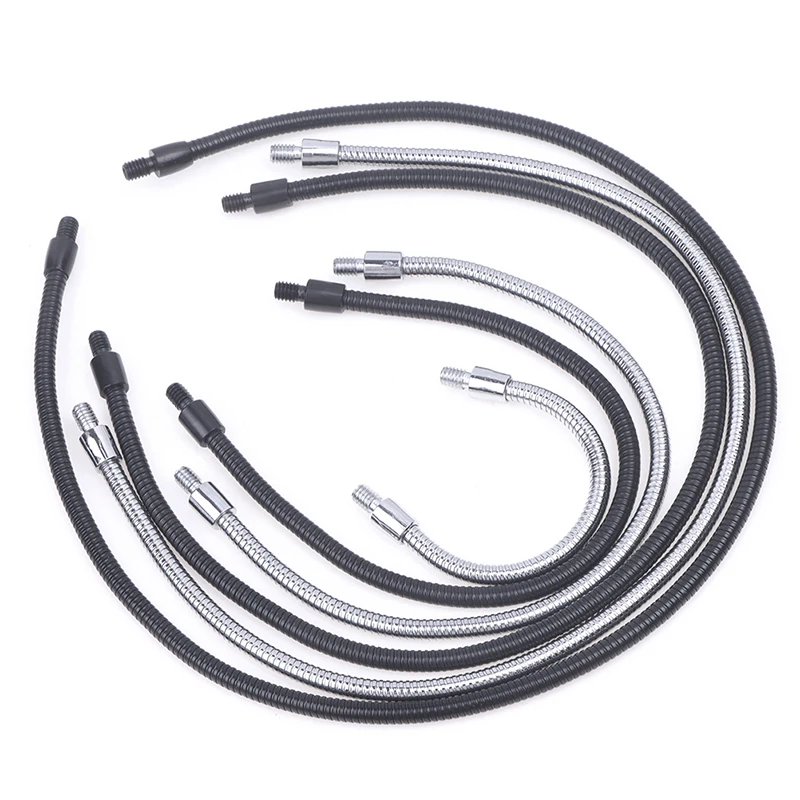 1pc LED Gooseneck M4 Black Silver Microphone Positioning Hose Two External Teeth M4 Flexible Snake Tube Lighting Fittings