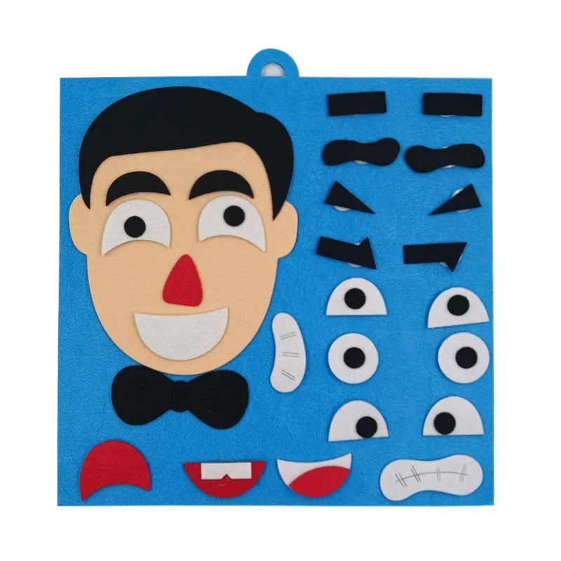 Puzzle Felt Non-woven Fabric Early Childhood Education for Children Manual DIY Cognitive Facial Expression Stickers TMZ 4