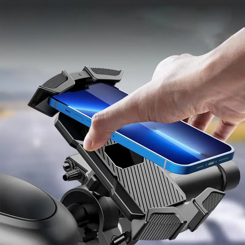 Motorcycle Phone Mount 360 Rotation Shockproof Phone Holder For Motorcycle Handlebar Anti-Shake Motorcycle Phone Holders