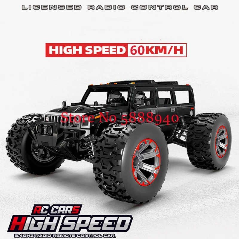 1:10 60KM/H High-Speed All Terrain Off-Road RC Truck 4WD Metal Chassis Off Road 45° Climb Waterproof Radio Control Racing Car 3