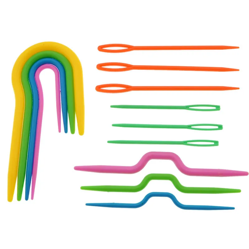 Plastic Knitting Sewing Needles Curved Crochet Ushaped Large Eye