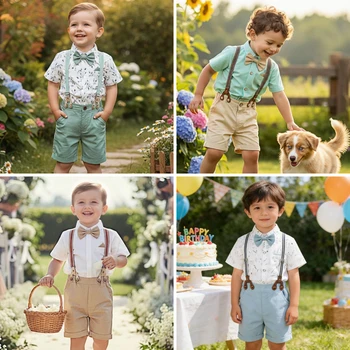 Abbigliamento per Neonato Maschio, Completo da Cerimonia per Bambini, Set Regalo per Festa di Compleanno, Abiti Formali per Scuola e Cerimonie