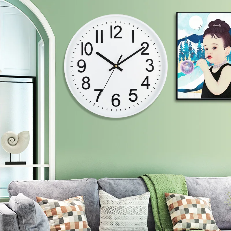 12inch Circular Wall Clock Modern Design Retro Wall Clocks Living Room Decoration Crafts Mute Digital Watches Reloj De Pared