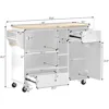 Kitchen lsland Cart,Kitchen Island Table with StorageSolid Wood Desktop,Microwave Cabinet,Floor Standing Buffet Server Sideboard 2