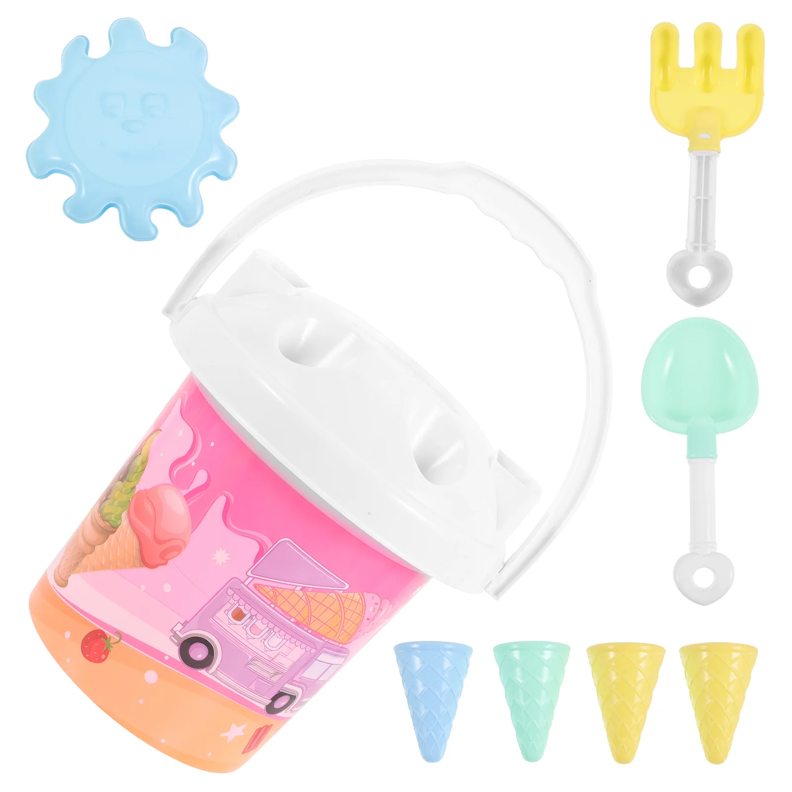 

Beach Sand Bucket Kids Beach Sand Toys Set Cone Mold Sand Scoop Bucket Pail in 1 Sandbox for Kids Outdoor