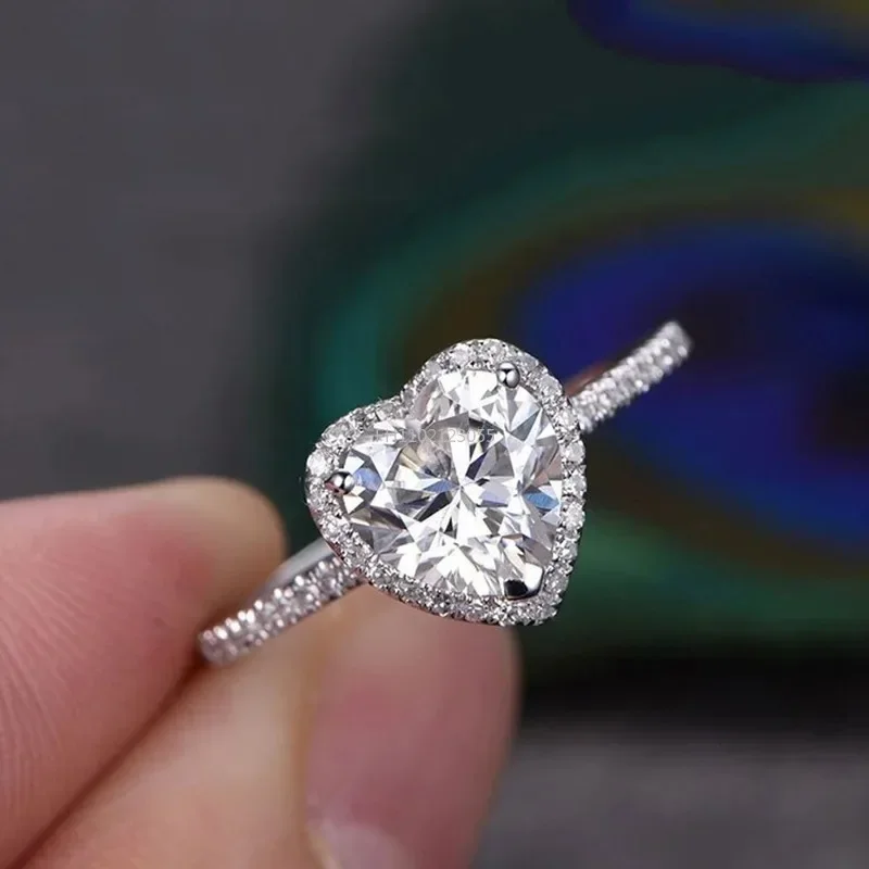Fashion Heart Rings Wedding Engagement Bridal Jewelry Cubic Zirconia Stone Elegant Ring Promise Ring for Women Girl Party Gift wedding rings womens ring cubic zircon ring finger rings jewelry rings ring jewelry