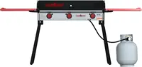 Chef Pro 16 Cooking System - Three-Burner Camp Stove - Includes Windscreen & Matchless Ignition - Portable Camping Cooking 1