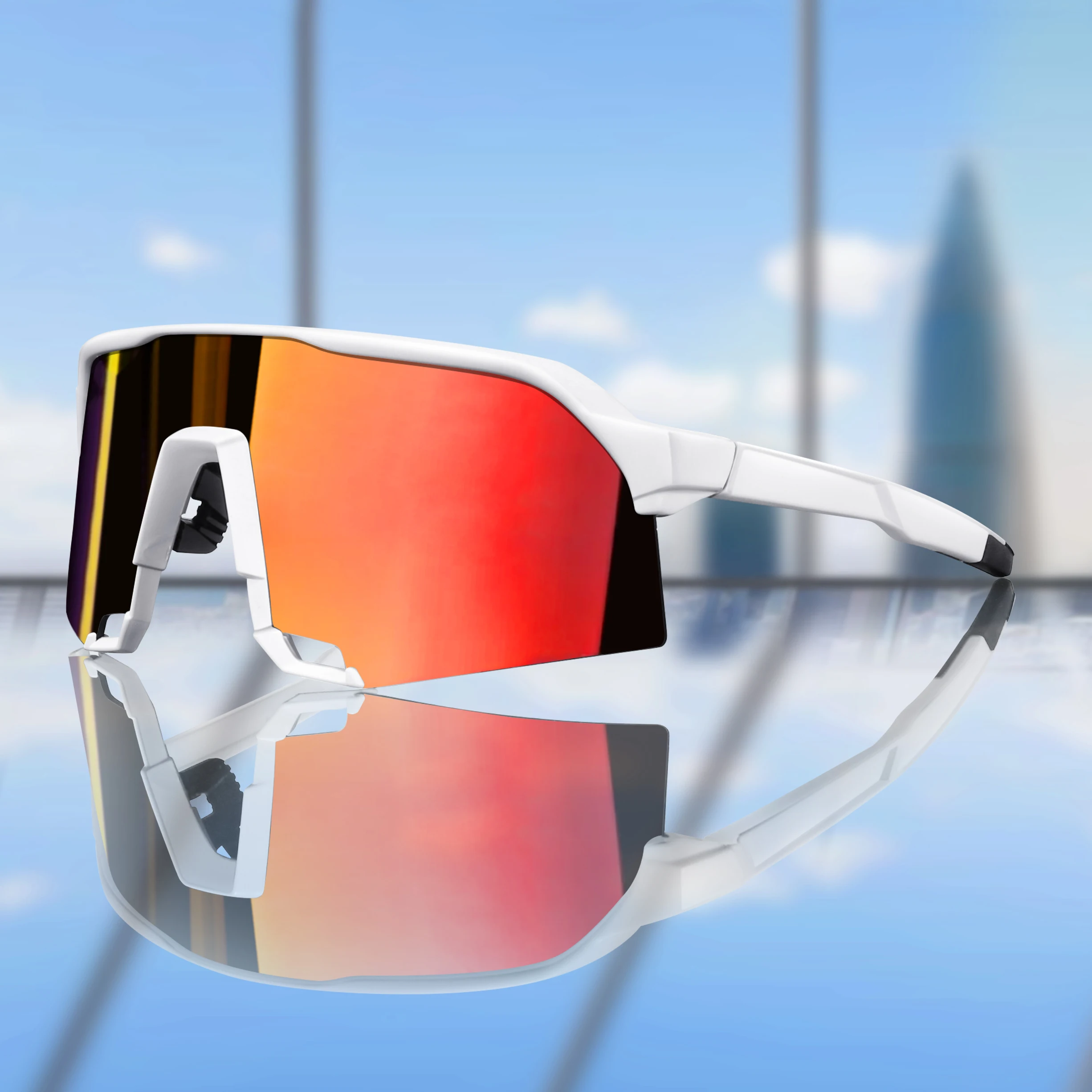 Gafas de sol de ciclismo para hombre y mujer, lentes con protección UV400, 5 colores, montura grande, para correr y pescar, 100