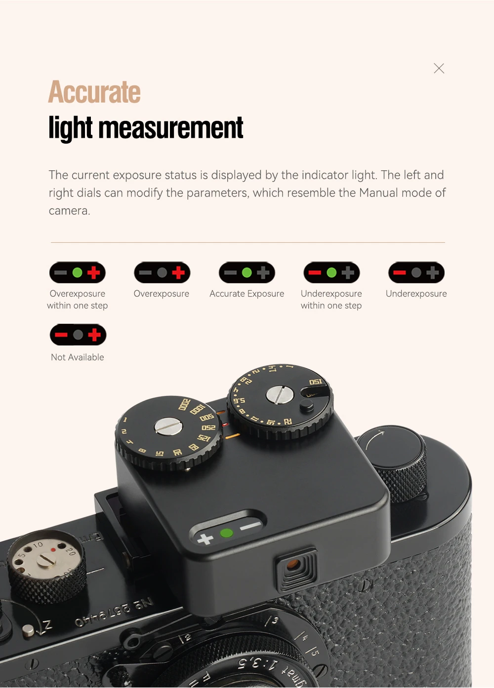 TTArtisan Light Meter II for Camera Photography Accessories with 23 Shutter Speed  Click Aperture Material Aircraft Aluminum