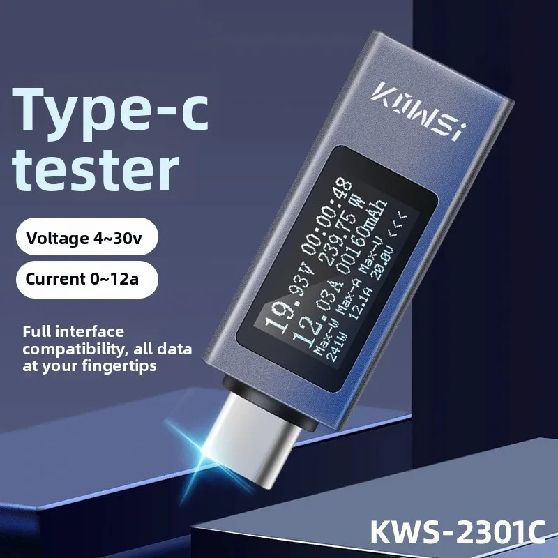 KWS-1902L 2301-3C 테스터 4-30V 0-8A 전류 전압 모니터 전원 차단 저장 기능이 있는 고속 충전 전압 전류계 전력계