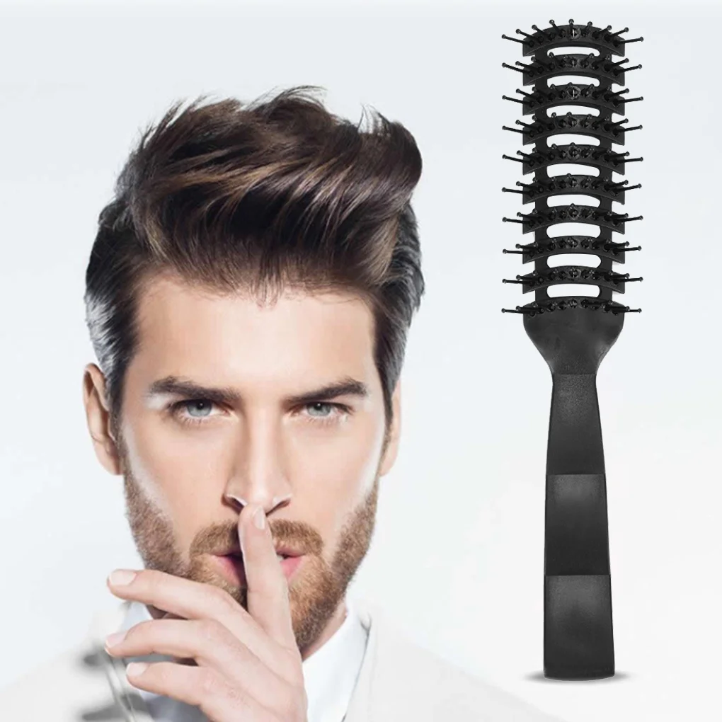 

Men Hairbrush Plastic Head Massage Hair Styling Brush Slicked-back Scalp Massager Brush for Salon Home