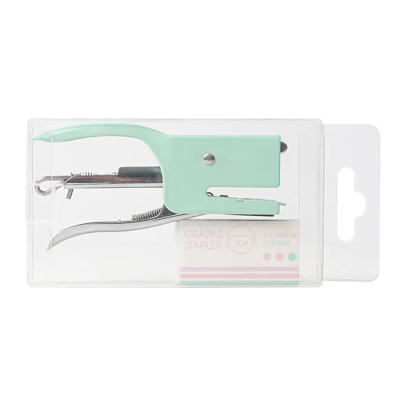 사무실용 미니 스테이플러 15매 용량 소형 휴대용 데스크 스테이플러 종이 공예 학교용 부드러운 작업