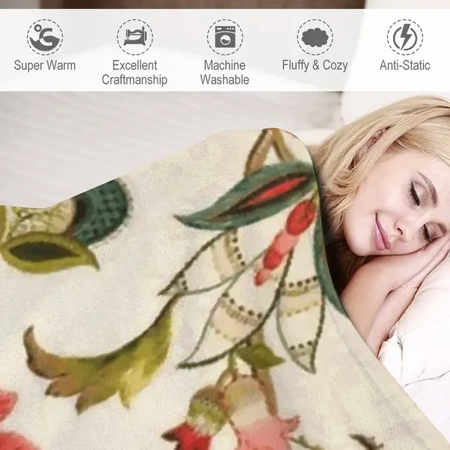 Jacobean Floral Crewel Hímzés Minta Digitális Művészeti Vektorfestés Dobás Takaró Divat Kanapé Takarók Bolyhos Nagy - Image 4