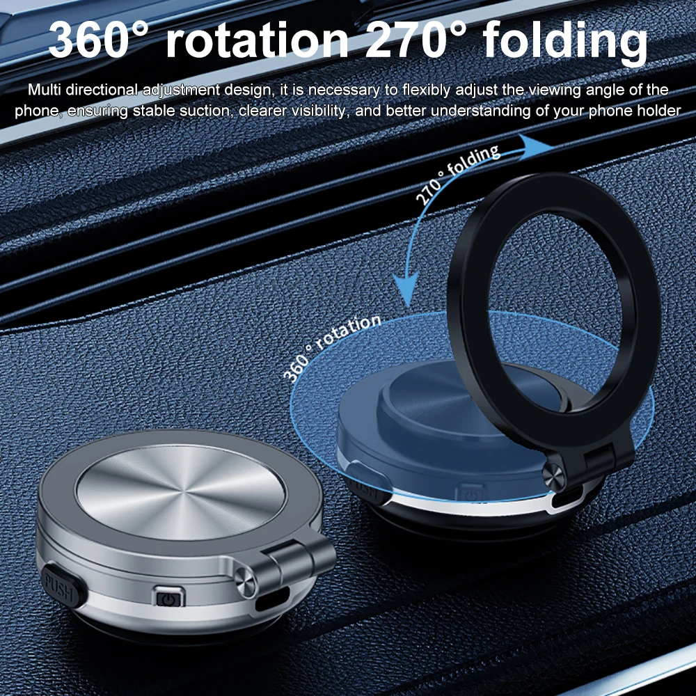 360° Rotatable Magnetic Car Phone Holder – Intelligent Vacuum Adsorption Stand