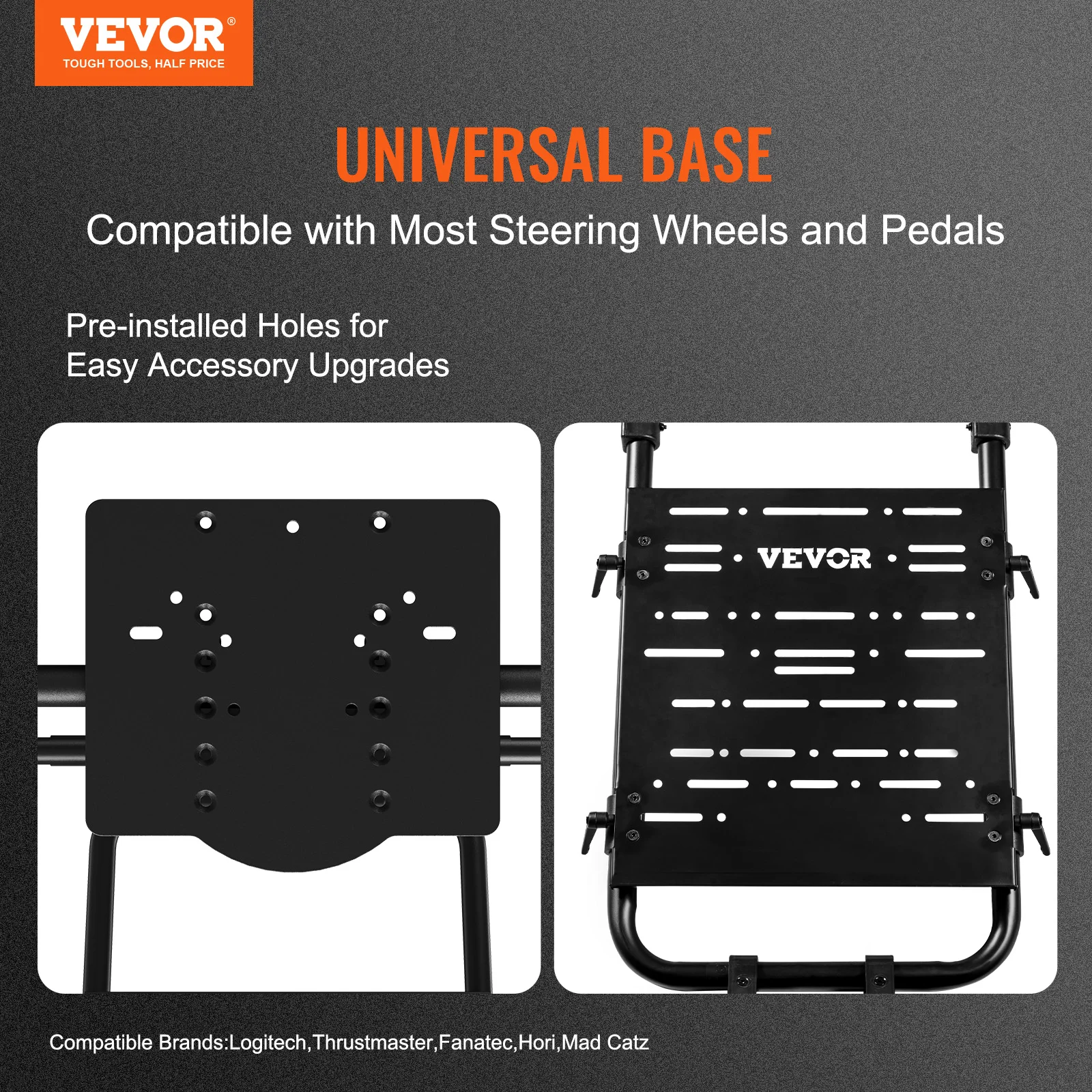 VEVOR Racing Wheel Stand Foldable Fit For Logitech Thrustmaster Fanatec Hori Mad Catz Carbon Steel Driving Simulator Cockpit 2